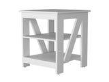 White Table with 2 Shelves B062P193655