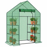 Mini Walk-in Greenhouse with PE Cover, 4-Shelf Indoor Outdoor Plant Gardening Green House for Garden 50711316