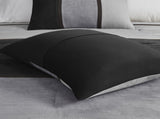 7 Piece Faux Suede Comforter Set Black Cal King B03597217