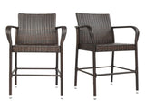 2pcs High Bar Chair Brown Gradient 79570616