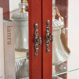 Lighted Glass Cabinet Glass Wine Cabinet Curio Display Cabinet with Adjustable Glass Shelves 2 Doors W2275P178823