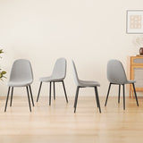 Dining Chairs Set of 4 modern kitchen dining chairs, linen padded seats, and sturdy black metal leg 14491893