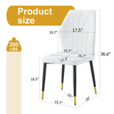 4 modern dining chairs with stylish PU patterned backrest and black metal legs for a comfortable W1512P360097
