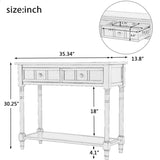 Series Console Table Traditional Design with Two Drawers and Bottom Shelf 67551365