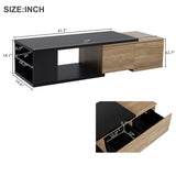 ZUN ON-TREND 47.2''-57''W Extendable Coffee Table 2 Storage Drawers, Dual-tone Wood Center Table WF531670AAB