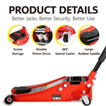 ZUN Hydraulic Low Profile and Steel Racing Floor Jack with Dual Piston Quick Lift Pump,3 Ton W1239115443