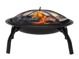 22" Four - legged Folding Iron Brazier Wood Pit Decoration for Backyard Poolside 95649701