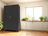71'' 2 Shapely Doors Cabinet, Metal Storage Cabinet with Doors and Adjustable Shelves, for Bedroom, 63952140
