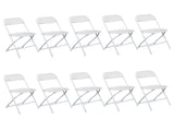 10pcs Injection Molding Classic Garden Plastic Folding Chair White 31981306