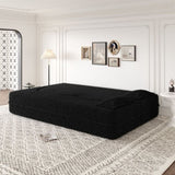 Modern Floor Sofa with 2 Pillows,Convertible Teddy Fabric Foam-Filled Sleeper Sofa Bed,15" Full Size 99571556