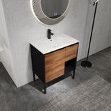 30 inch Freestanding Bathroom Vanity With Gel Sink, Soft Closing Door and 2/3 Soft Closing Drawers W999102639