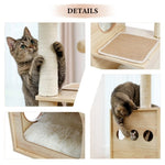 ZUN Modern Luxury Cat Tree Wooden Multi-Level Cat Tower Cat Sky Castle With 2 Cozy Condos, Cozy Perch, 30428958