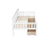 Twin-size Pine Wood Daybed with two Storage Drawers, Sofa Bed with Bed Platform of 10 Support W504P181787