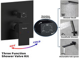 Male NPT Matte Black Shower System, 12 Inch Shower Fixtures Rain Shower Head with Handheld Shower 65592265