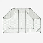 ZUN Metal Large Chicken Coop Walk-in Poultry Cage Run Flat Shaped with Waterproof 9.94'L x 6.46'W x W121272265