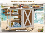 Foldable Outdoor Kitchen Island Patio Kitchen Island Outdoor Kitchen Cart Portable Prep Station with N719P380281Z