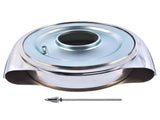 Round Chrome Air Cleaner Steel Housing Silver with Paper Filter Fits for 5 1/8" Neck 98093872