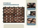 27pcs Interlocking Deck Tiles 11.8" x 11.8", Patio Flooring Outdoor Waterproof, Acacia Wood Tiles T3839P363029