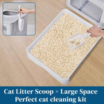 ZUN Large Enclosed Cat Litter Box with Lid Cover, Detachable Cat Toilet with Litter Scoop & Slide Out 04861288