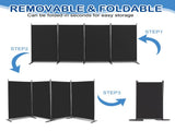 6FT 4-Fold 160g Polyester Fabric Plastic Foot Carbon Steel Frame Foldable Screen Black 26089175