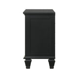 3 Drawers Nightstand with Pull-out Tray in Black Finish B016P254490