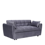 64.9 "3-in-1 foldable large size sofa bed, modern velvet double sofa, sofa bed with adjustable back, W2564P228261