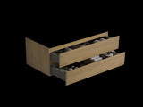 Alice36-106, Wall mount cabinet WITHOUT basin, Natural oak color, with two drawers, Pre-assembled W1865P147103