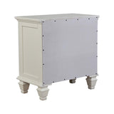 Cream White 3-drawer Nightstand with Pull Out Tray B062P148635