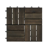 30 PCS Interlocking Deck Tiles Striped Pattern, 12" x 12" Square Light Gray Acacia Hardwood Outdoor 25506565