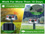 Solar & Type-C Rechargeable Animal Repeller - 3 Modes UltrasonicBuzzerVibration, IP66 Waterproof, 89539098