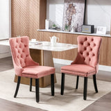 ZUN Modern, High-end Tufted Solid Wood Contemporary Velvet Upholstered Dining Chair with Wood Legs 31942091