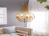 4 - Light Metal Chandelier, Hanging Light Fixture with Adjustable Chain for Kitchen Dining Room W2078138917
