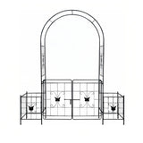 Garden Arch Arbor Trellis for Climbing Plants with Gate, Durable Metal Garden Arch Outdoor Wedding W840P321539