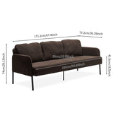 3 Seater Brown Polyester Fabric Sofa, Modern Upholstered Sofa, Comfy Small Couches for Small Space W1164P239082