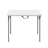 34" Square Resin Fold-in-Half Table, White 02906549