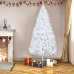 ZUN 7FT Iron Leg White Christmas Tree with 950 Branches 89110118