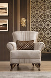 Traditional Style Chair Made With Chenille Upholstery in Beige Color B00968104