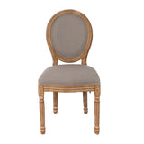 ZUN French Country Dining Chairs with Round Back Set of 2, Upholstered, Solid Wood Legs, Side Chairs for 26233100