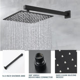 Wall Mounted Bathroom Rain Hot and Cold Complete SOAE712-10MB