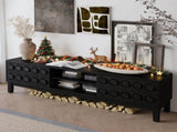 Modern Mid-Century Media Console with 4 Drawers and Cable Management, TV Console Table for TVs up to W757P305594