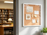 36"x24" Enclosed Cork Bulletin Board with Aluminum Frame, Lockable Acrylic Door Display Case with 2 60196498