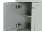 30" Blue Grey Bathroom Vanity with Ceramic Sink - Soft-Close Drawers, Solid Wood Frame, W2896P344074