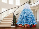 8ft Flocked Christmas Tree - 1774 Branch Tips, Fireproof PVC, 4-Section Assembly, 22" 04393465