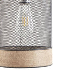 Natural Rope and Metal Mesh Cylinder Pendant B03596570