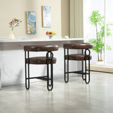 ZUN House Hold Bar Set of 1, Modern Bar Stool with Back, Black Metal Frames, Upholstered Bar W1588P207630