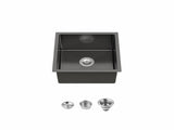 Stainless Steel Kitchen Sink, 18x18 Single Bowl, Undermount HandmadeSink in Black, with US 33514465