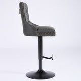 A&A Furniture,Aged and Retro PU Swivel Barstools Adjusatble Seat Height from 26-33 Inch, Modern Bar W1143P195203
