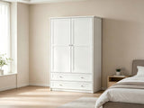 () Particleboard Wardrobe with Melamine Finish Featuring 2 Doors and 2 Drawers 40223349