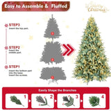 Artificial 7.5ft Blue green Tint Christmas Tree with 2148 PE/PVC Mixed Branch Tips, 550L warm white 32248006