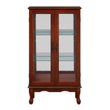 Curio Cabinet Lighted Curio Diapaly Cabinet with Adjustable Shelves and Mirrored Back Panel, W169392181